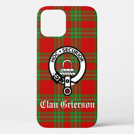 Clan Grierson Crest Badge & Tartan Case-Mate iPhone Case (Achterkant)