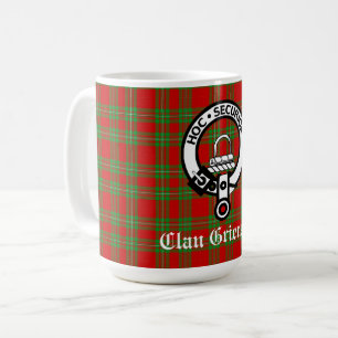 Clan Grierson Crest Badge & Tartan Koffiemok