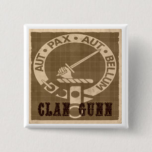 Clan Gunn Creast Sepia Square Button