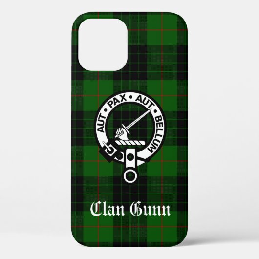 Clan Gunn Crest Badge en Tartan Case-Mate iPhone Case (Achterkant)