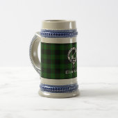 Clan Gunn Crest Badge & Tartan Bierpul (Voorkant links)