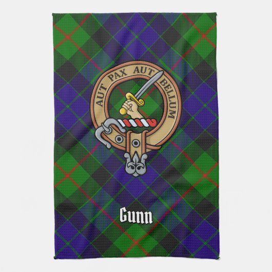 Clan Gunn Crest Kitchen Towel Theedoek (Verticaal)