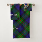 Clan Gunn Crest over Tartan Bad Handdoek (Insitu)