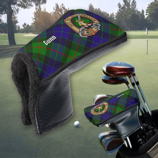 Clan Gunn Crest over Tartan Golfheadcover