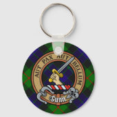 Clan Gunn Crest over Tartan Sleutelhanger (Voorkant)