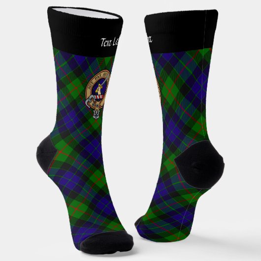 Clan Gunn Crest over Tartan Socks Sokken (Gebogen)