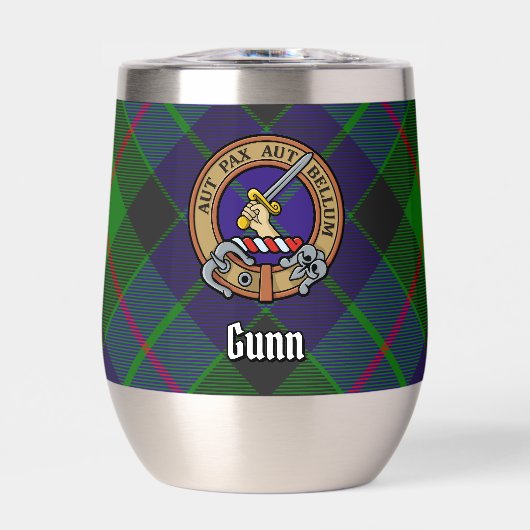 Clan Gunn Crest sur Tartan (Avant)