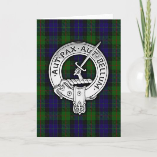 Clan Gunn Crest & Tartan Kaart (Voorkant)