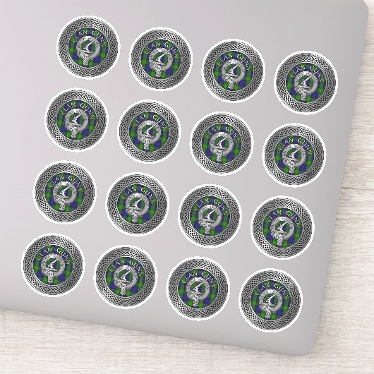 Clan Gunn Crest & Tartan Knot Sticker (Detail)