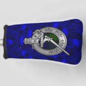 Clan Gunn Crest & Tartan op Thistle Golfheadcover (Voorkant)
