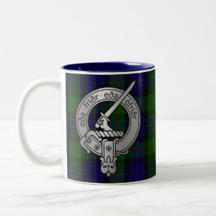 Clan Gunn Crest & Tartan - Oude Norse Tweekleurige Koffiemok