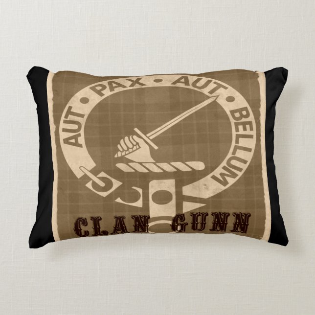 Clan Gunn Sepia Accent Kussen (Voorkant)
