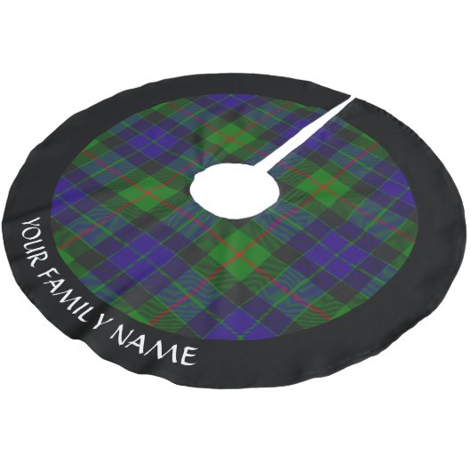 Clan Gunn Tartan Borhed Polyester Tree Skirt Kerstboom Rok (Gekanteld)