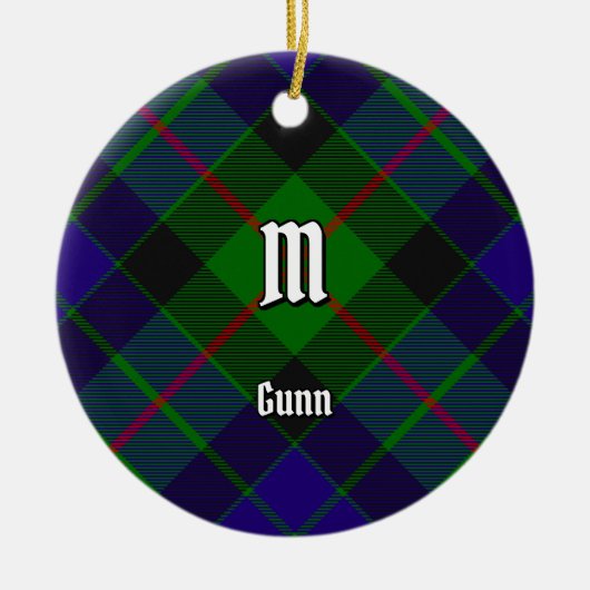 Clan Gunn Tartan Ceramic Ornament (Voorkant)