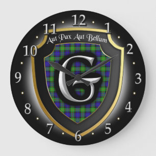 Clan Gunn Tartan Clock Grote Klok