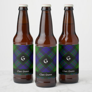 Clan Gunn Tartan Étiquette de bouteille de bière