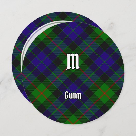 Clan Gunn Tartan Kaart (Voorkant / Achterkant)