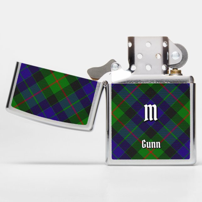Clan Gunn Tartan Zippo Lighter (Geopend)