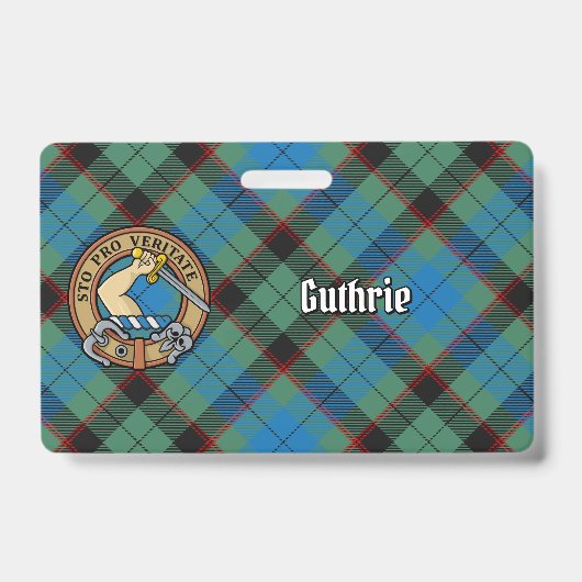 Clan Guthrie Crest over Tartan Badge (Voorkant)
