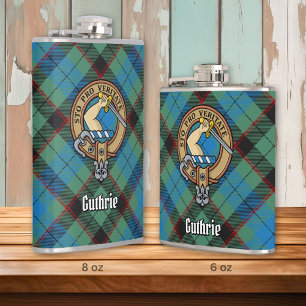 Clan Guthrie Crest over Tartan Heupfles