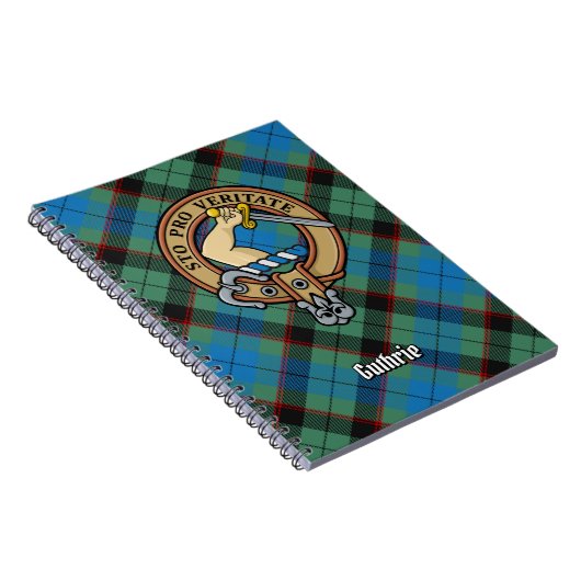 Clan Guthrie Crest over Tartan Notitieboek (Rechterzijde)
