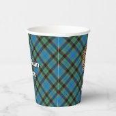 Clan Guthrie Crest over Tartan Papieren Bekers (Rechts)