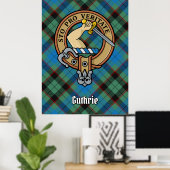 Clan Guthrie Crest over Tartan Poster (Thuiskantoor)