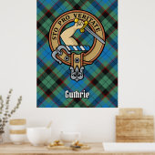 Clan Guthrie Crest over Tartan Poster (Keuken)