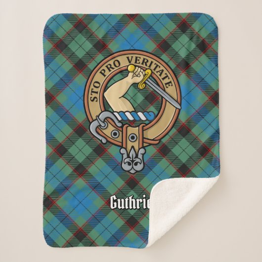 Clan Guthrie Crest over Tartan Sherpa Deken (Voorkant)