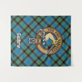 Clan Guthrie Crest over Tartan Wandkleed (Voorkant (horizontaal))