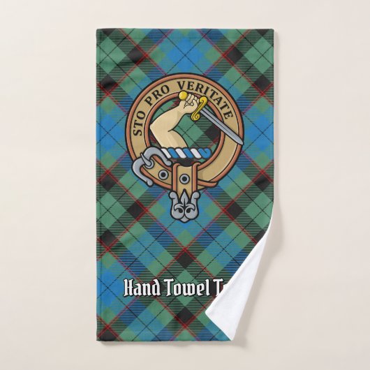 Clan Guthrie Crest sur Tartan (Serviette à main)