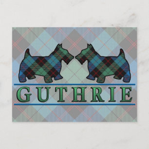 Clan Guthrie Tartan Scottie Dogs Briefkaart