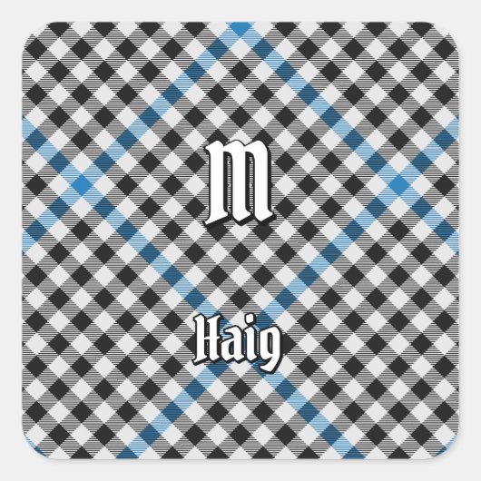 Clan Haig Check Tartan Vierkante Sticker (Voorkant)