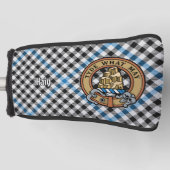 Clan Haig Crest over Check Tartan Golfheadcover (Voorkant)