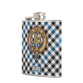 Clan Haig Crest over Check Tartan Heupfles (Links)