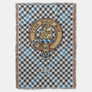 Clan Haig Crest over tartan Deken