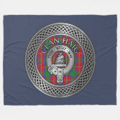 Clan Haig Crest & Tartan Knot Fleece Deken (Voorkant (Horizontaal))