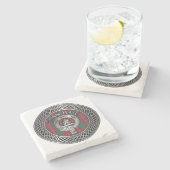 Clan Haig Crest & Tartan Knot Stenen Onderzetter (Zijkant)