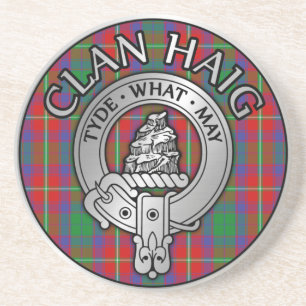 Clan Haig Crest & Tartan Zandsteen Onderzetter