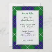 Clan Hamilton Chasse Tartan Invitation (Dos)