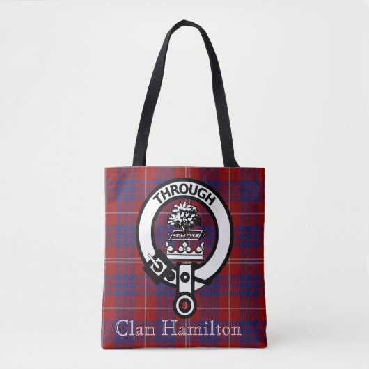 Clan Hamilton Crest en Tartan Draagtas (Voorkant)