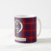 Clan Hamilton Crest en Tartan II Coffee Mok (Voorkant rechts)