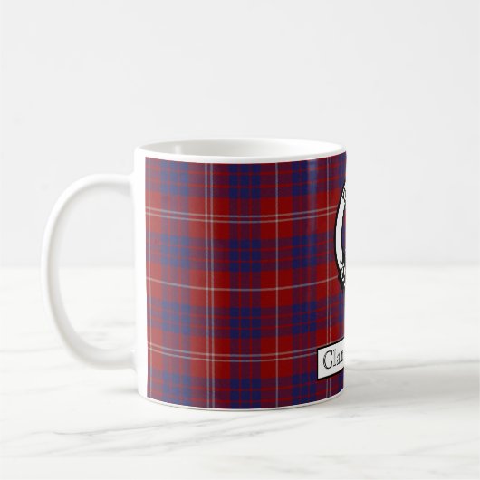 Clan Hamilton Crest en Tartan II Coffee Mok (Links)