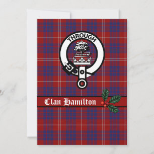 Clan Hamilton Crest en Tartan KerstKaart