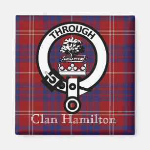 Clan Hamilton Crest en Tartan Magnet Magneet