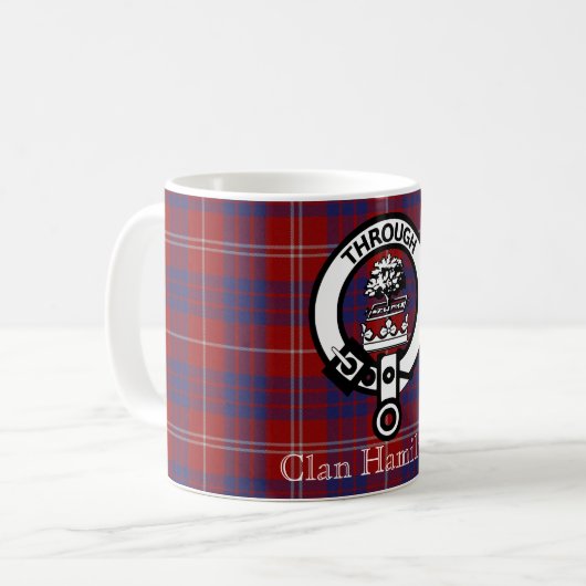 Clan Hamilton Crest et Tartan Coffee Mug (Devant gauche)