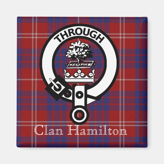 Clan Hamilton Crest et Tartan Magnet (Devant)