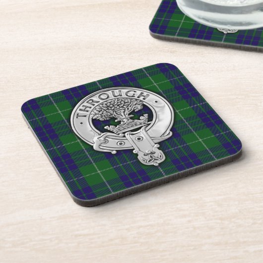 Clan Hamilton Crest & Hunting Tartan Bier Onderzetter (Linkerzijde)