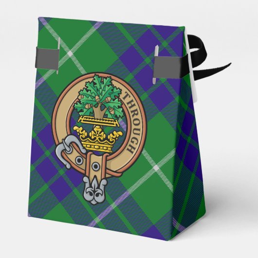 Clan Hamilton Crest over jagen Tartan Favor Box Bedankdoosjes (Achterkant)