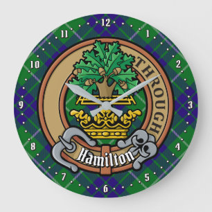 Clan Hamilton Crest over jagen Tartan Grote Klok